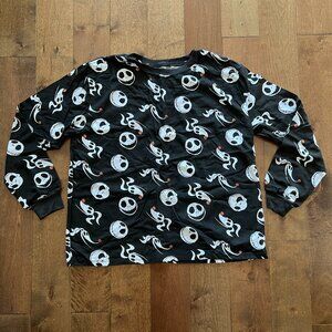 Disney Tim Burton's The Nightmare Before Christmas Men's Black Shirt, Size 2X